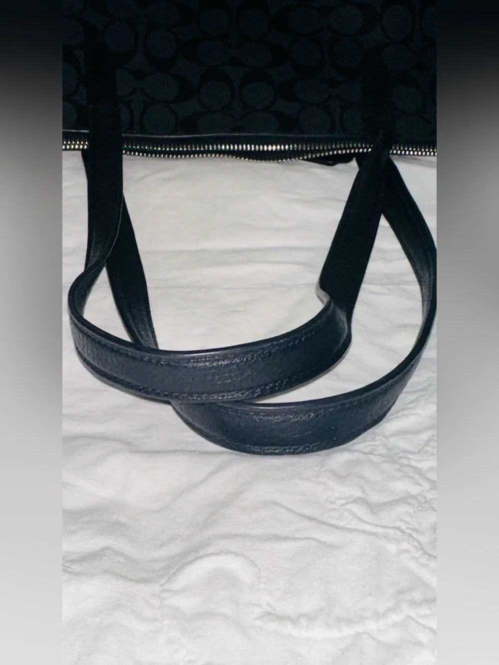 Coach NYC Skyline Limited Edition Signature City Zip Tote Black Leather